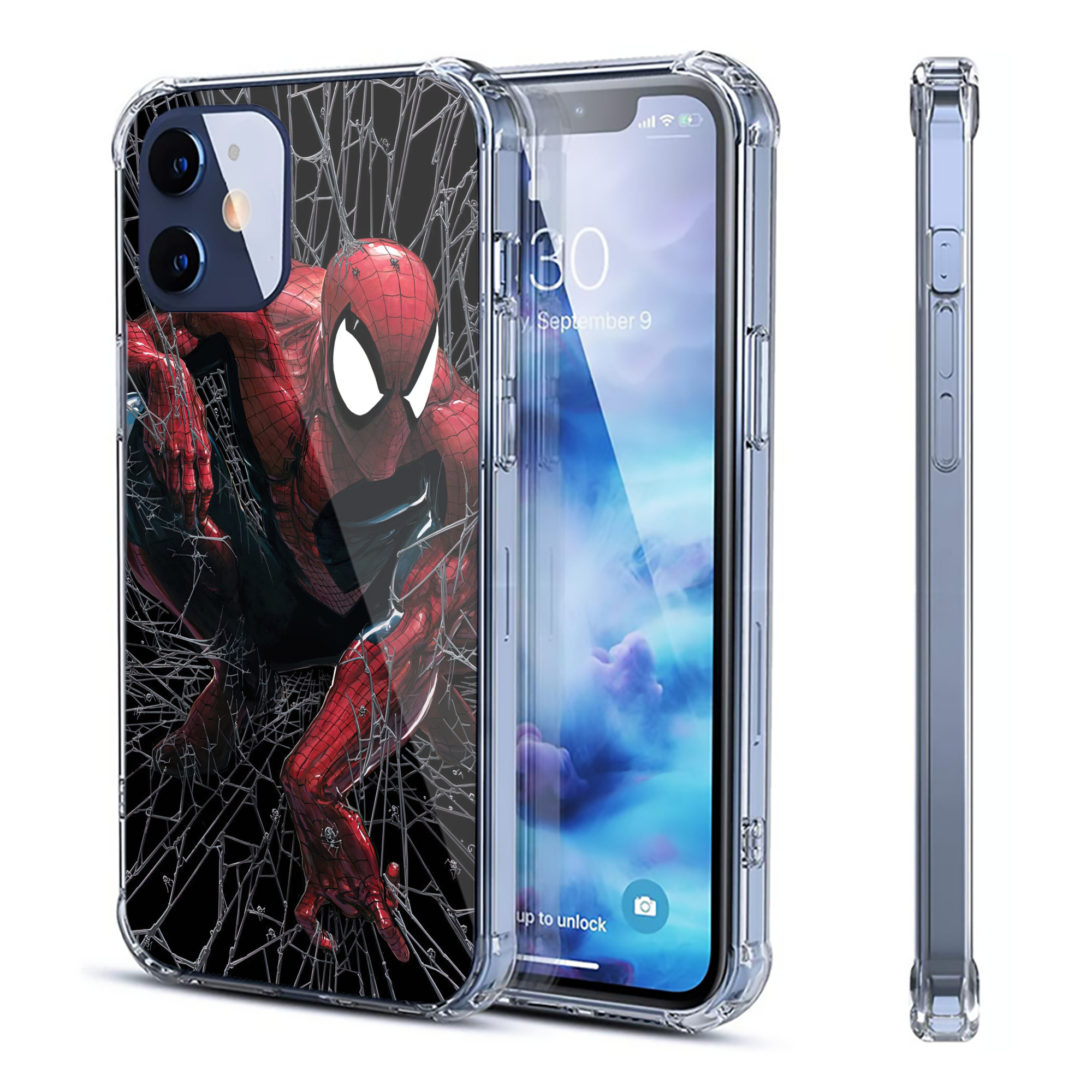 （画像用） Spider Man スパイダーマン 【iPhone 12シリーズ対応】透明スマホケース（クリアソフトケース）